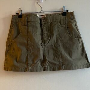 Spiewak Olive Green Cotton Mini Skirt
